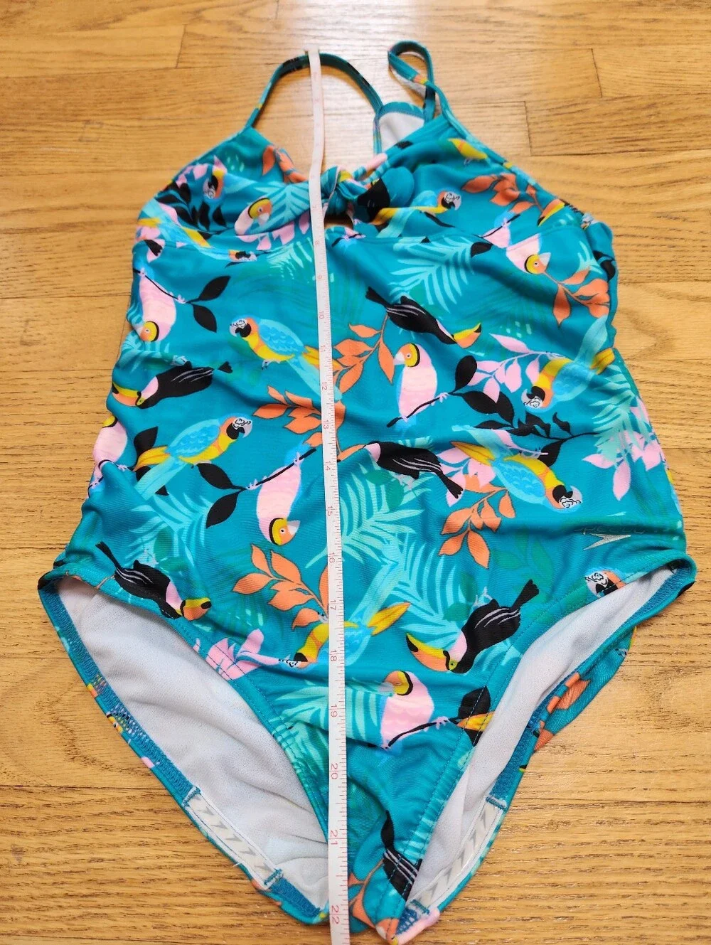 Speedo Turquoise Tropical Parrot One-Piece Swimsuit